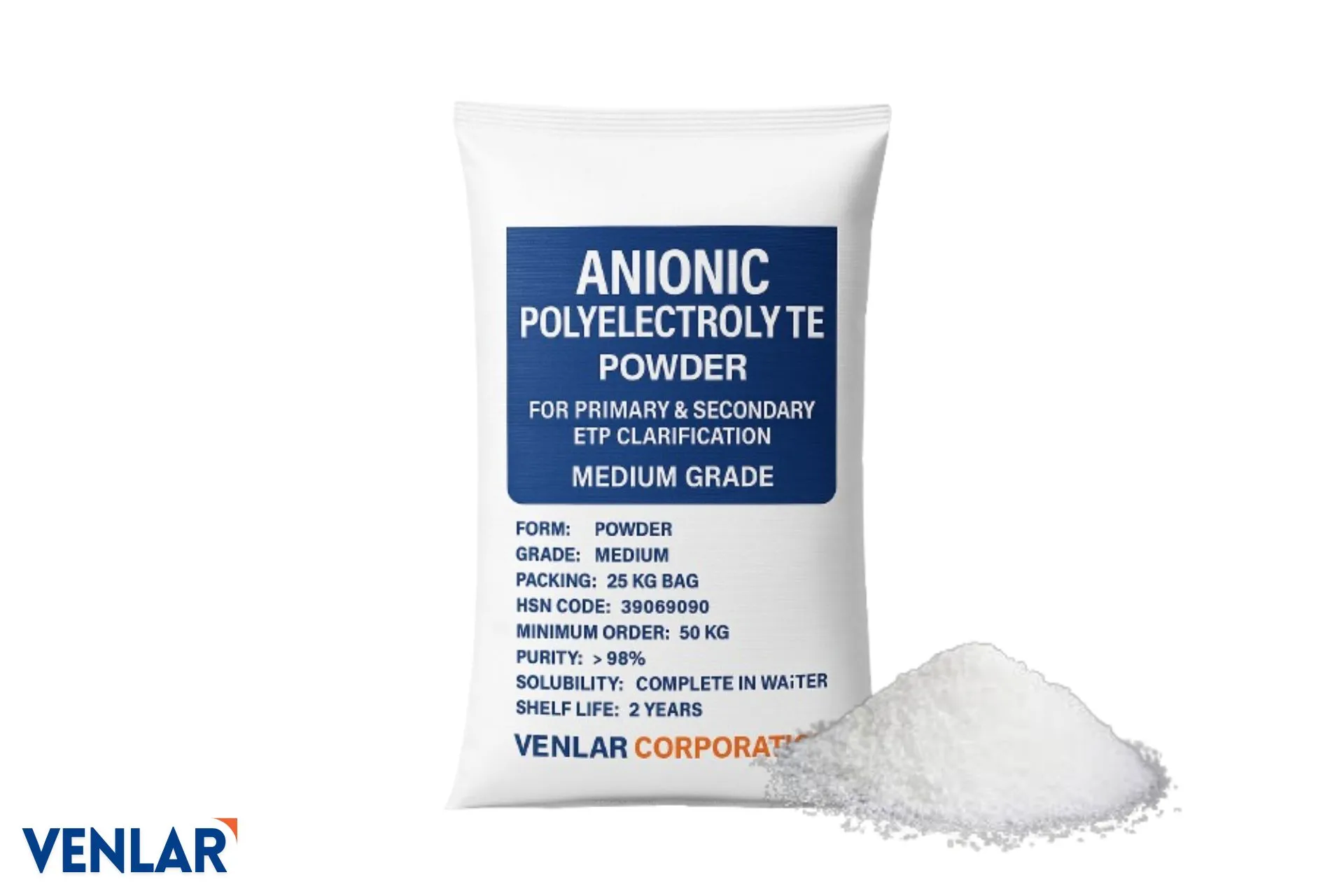 Anionic Polyacrylamide by Venlar Medium Grade for ETP
